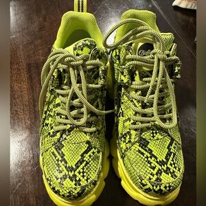 Buffalo Snake Print Sneakers - Yellow and Black